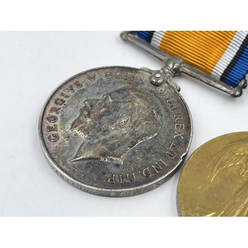 2358 - A British medal group comprising WWI war medal presented to 306227 Pte. G. Harrison Lan. Fus., WWI V... 