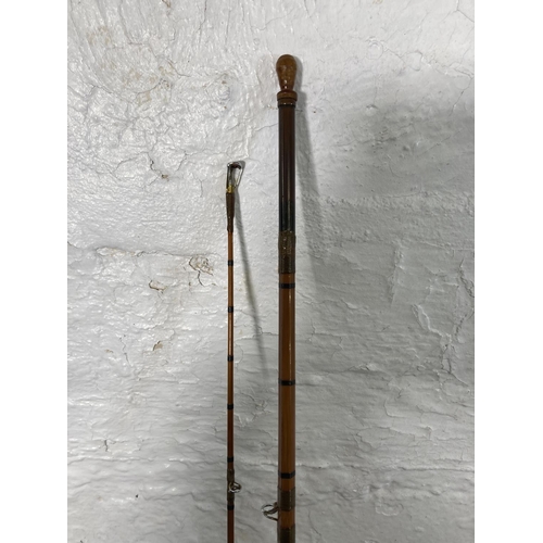 541 - Three vintage split cane fishing rods, one R. Sealey's 'The Marsden', one Forshaw's 9ft three piece ... 