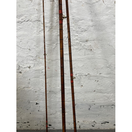 541 - Three vintage split cane fishing rods, one R. Sealey's 'The Marsden', one Forshaw's 9ft three piece ... 