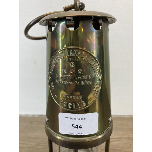 544 - A vintage Protector Lamp & Lighting Co Ltd. Type 6 brass miner's lamp