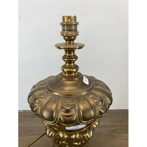 551 - A 19th century style gilt brass urn shaped table lamp - approx. 38cm high