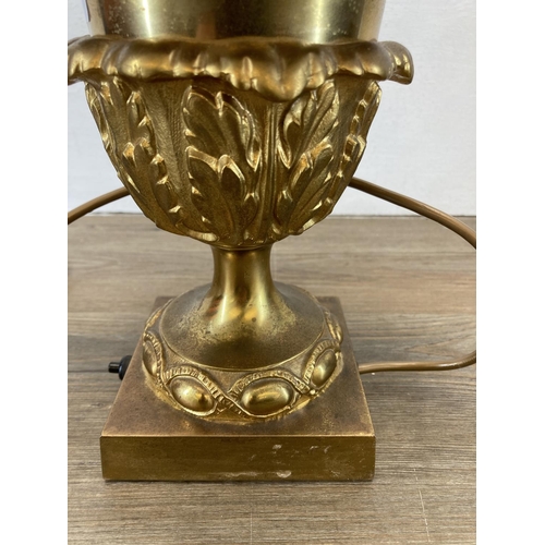 551 - A 19th century style gilt brass urn shaped table lamp - approx. 38cm high