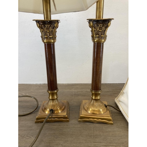 554 - Two 19th century style table lamps with shades