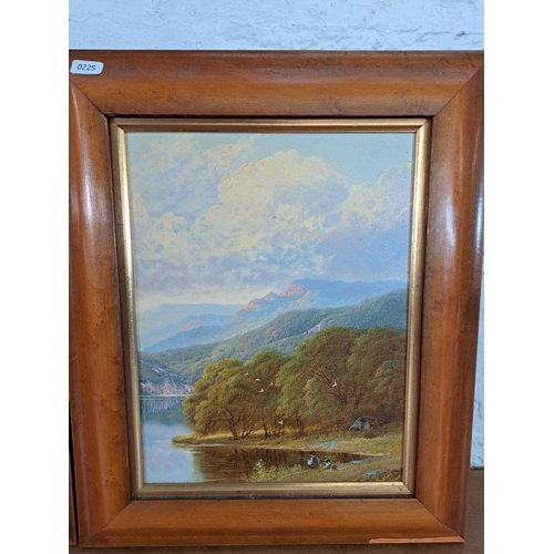 205 - Two framed Andrew Grant Kurtis M. A. oil paintings on canvas of landscape scenes - approx. 45cm high... 