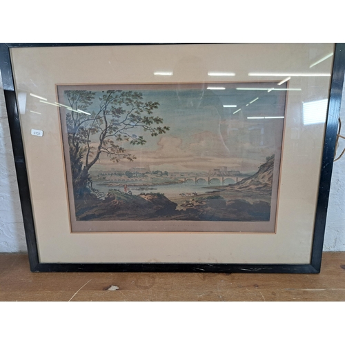 206 - Two framed North East View of the City of Carlisle engravings - largest approx. 54cm high x 71cm wid... 