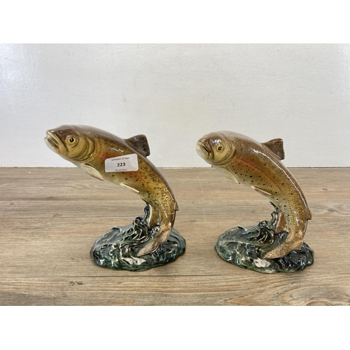 223 - Two Beswick No. 1032 Trout figurines - approx. 16cm high