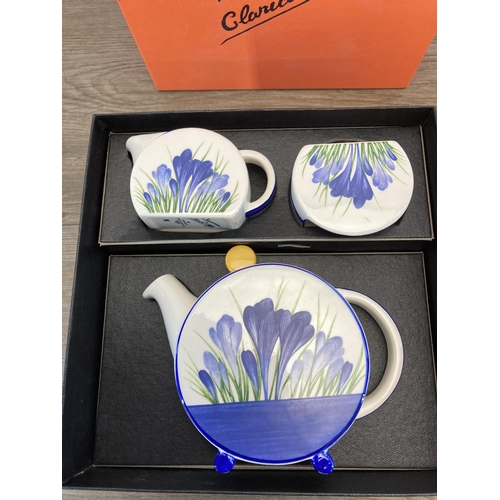 233 - A boxed Wedgwood Clarice Cliff Collection Blue Crocus Bonjour tea set with certificate of authentici... 