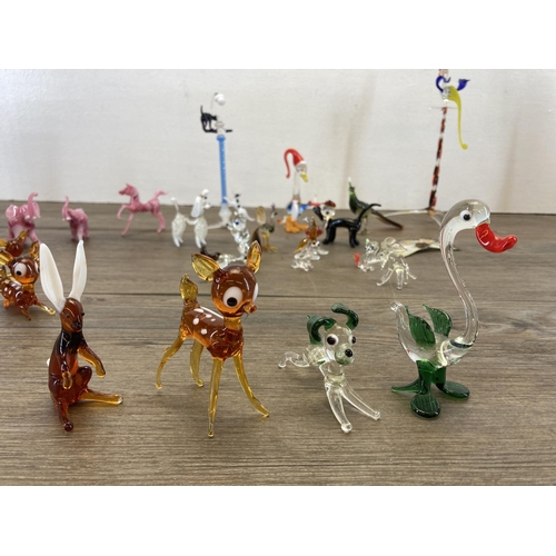 247 - A collection of art glass animal figurines - largest approx. 21cm high