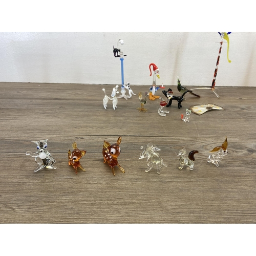 247 - A collection of art glass animal figurines - largest approx. 21cm high