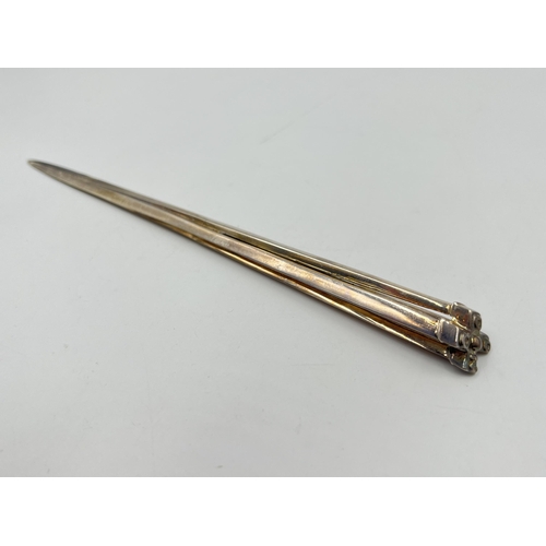 2230 - A boxed hallmarked sterling silver Millennium letter opener - approx. gross weight 44g and 17cm long