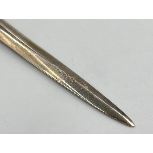 2230 - A boxed hallmarked sterling silver Millennium letter opener - approx. gross weight 44g and 17cm long