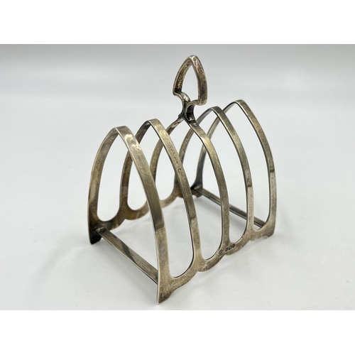 2233 - A James Deakin & Sons hallmarked Sheffield silver toast rack, dated 1932 - approx. gross weight 60g