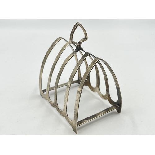 2233 - A James Deakin & Sons hallmarked Sheffield silver toast rack, dated 1932 - approx. gross weight 60g