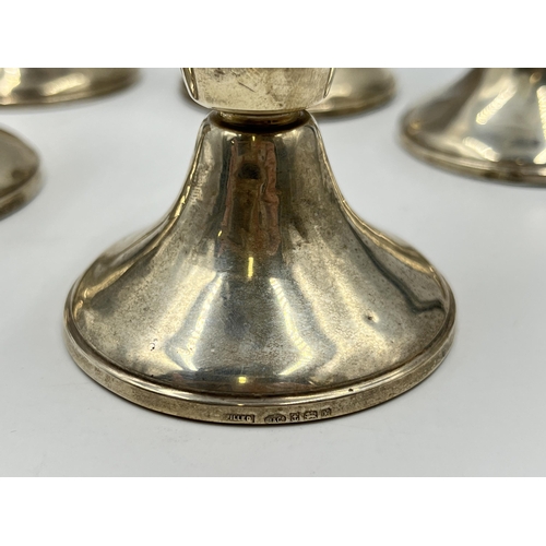 2234 - Six Broadway & Co. hallmarked Birmingham silver filled dwarf candlesticks - approx. gross weight 500... 