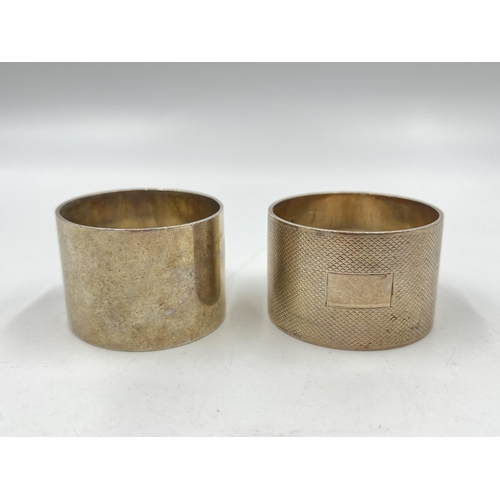 2235 - Two hallmarked Birmingham silver napkin rings - approx. gross weight 85g