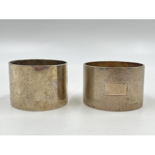 2235 - Two hallmarked Birmingham silver napkin rings - approx. gross weight 85g