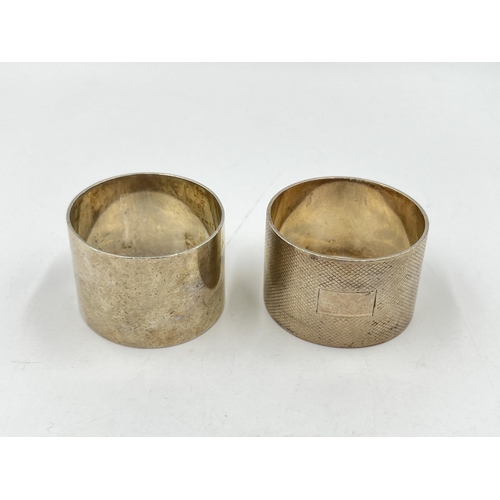 2235 - Two hallmarked Birmingham silver napkin rings - approx. gross weight 85g