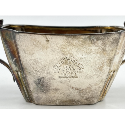 2246 - A Victorian William Hutton & Sons Ltd. hallmarked London silver two handled sugar bowl, dated 1896 -... 