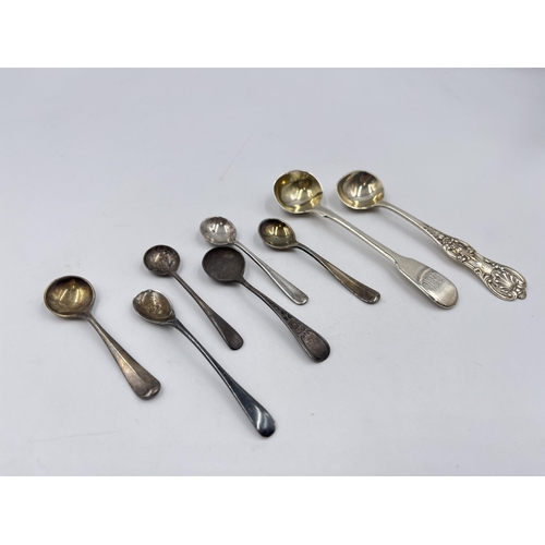 2247 - Eight hallmarked sterling silver condiment spoons - approx. gross weight 56g