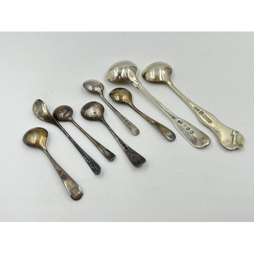 2247 - Eight hallmarked sterling silver condiment spoons - approx. gross weight 56g