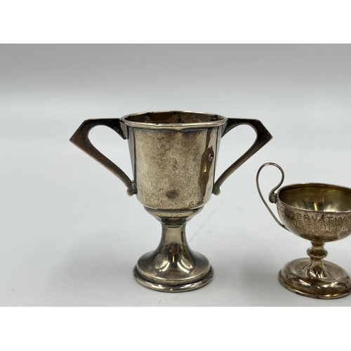 2248 - Three sterling silver miniature trophies - approx. gross weight 34g