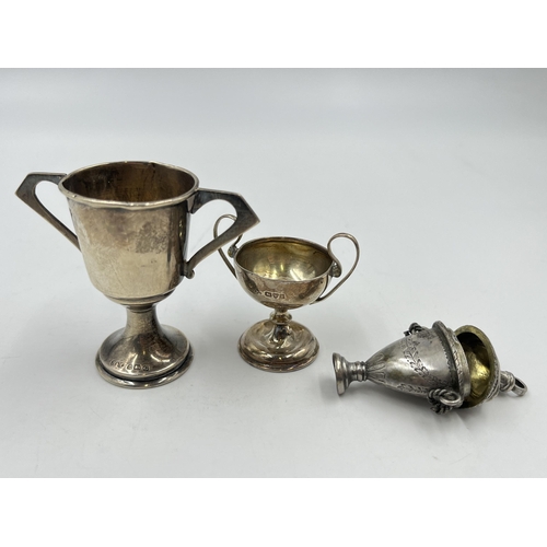 2248 - Three sterling silver miniature trophies - approx. gross weight 34g