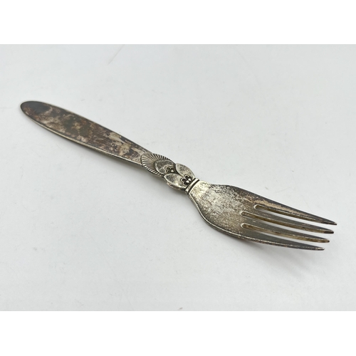 2259 - A Danish Georg Jensen .925 silver fork - approx. gross weight 33g and 14cm long