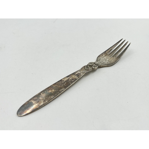 2259 - A Danish Georg Jensen .925 silver fork - approx. gross weight 33g and 14cm long