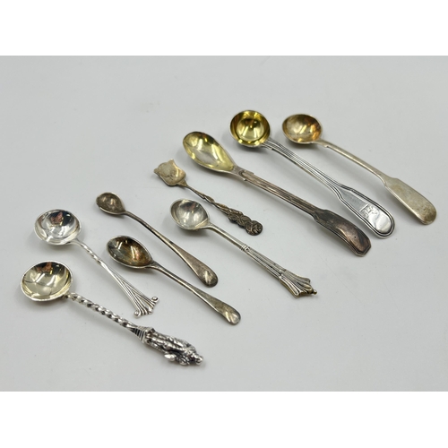 2260 - Nine sterling silver condiment spoons - approx. gross weight 68g