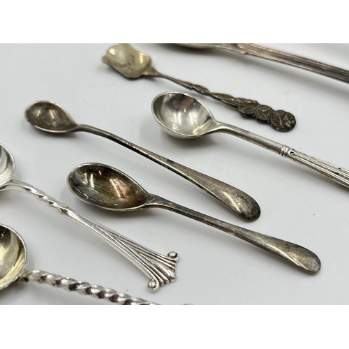 2260 - Nine sterling silver condiment spoons - approx. gross weight 68g