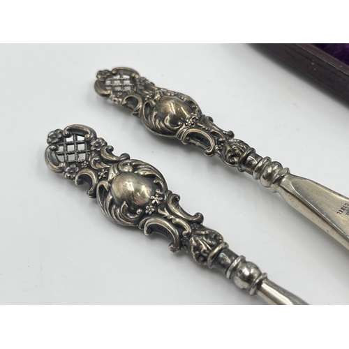 2261 - Two sterling silver lady's vanity sets