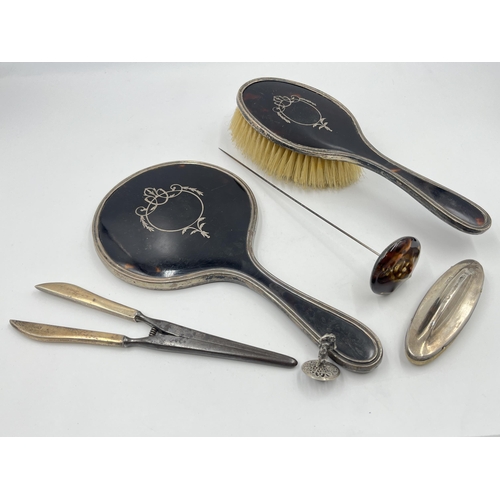 2262 - Six sterling silver lady's vanity items