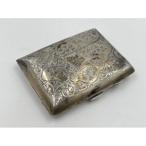 2265 - A 1924 J Gloster Ltd hallmarked Birmingham silver cigarette case - approx. gross weight 70g