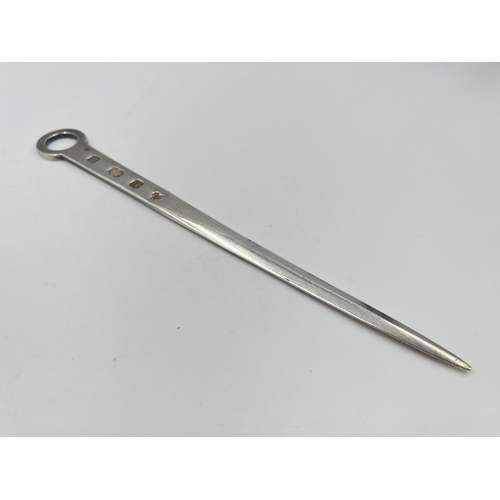 2267 - A hallmarked Sheffield silver letter opener - approx. gross weight 60g