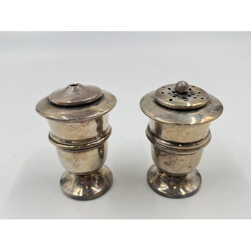 2280 - A pair of hallmarked Birmingham silver salt and pepper cellars - approx. gross weight 73g