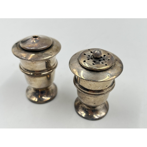 2280 - A pair of hallmarked Birmingham silver salt and pepper cellars - approx. gross weight 73g