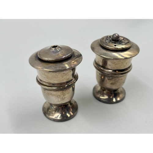 2280 - A pair of hallmarked Birmingham silver salt and pepper cellars - approx. gross weight 73g