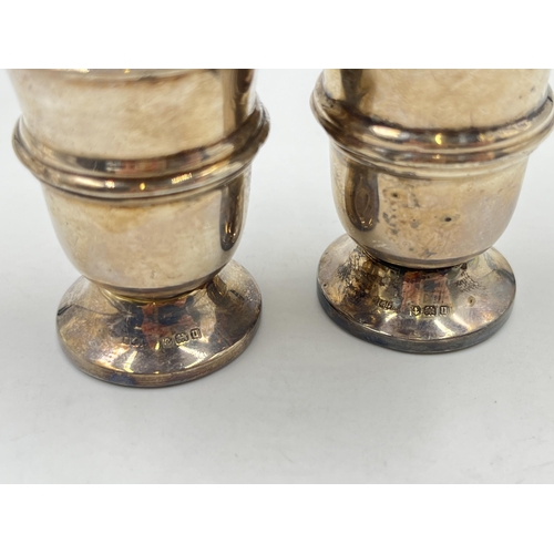 2280 - A pair of hallmarked Birmingham silver salt and pepper cellars - approx. gross weight 73g