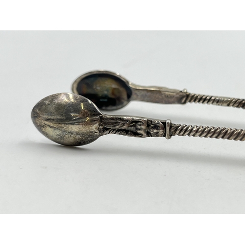 2283 - A pair of Victorian John Aldwinckle & Thomas Slate hallmarked London silver sugar tongs, dated 1891 ... 