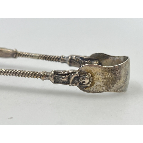 2283 - A pair of Victorian John Aldwinckle & Thomas Slate hallmarked London silver sugar tongs, dated 1891 ... 