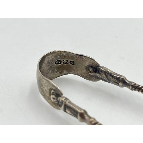 2283 - A pair of Victorian John Aldwinckle & Thomas Slate hallmarked London silver sugar tongs, dated 1891 ... 