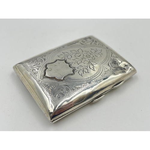 2284 - A 1912 John Henry Wynn hallmarked Birmingham silver cigarette case - approx. gross weight 55g