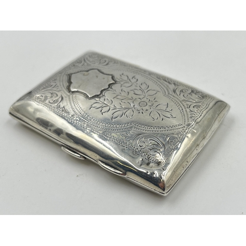 2284 - A 1912 John Henry Wynn hallmarked Birmingham silver cigarette case - approx. gross weight 55g