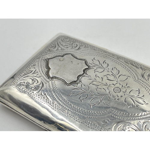 2284 - A 1912 John Henry Wynn hallmarked Birmingham silver cigarette case - approx. gross weight 55g