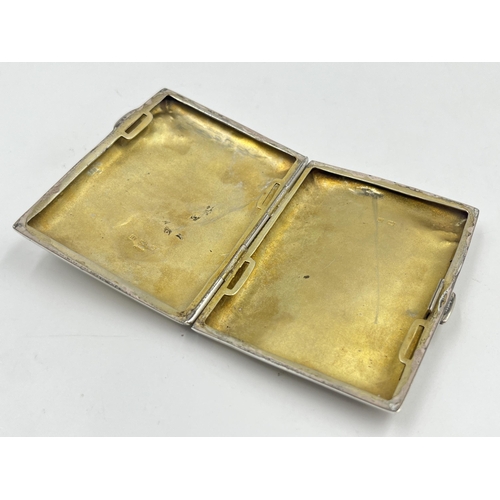 2284 - A 1912 John Henry Wynn hallmarked Birmingham silver cigarette case - approx. gross weight 55g