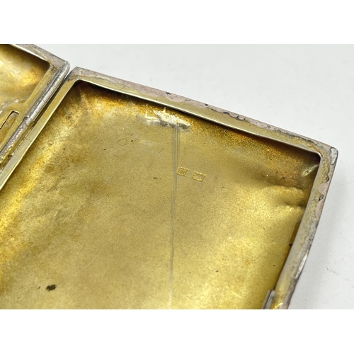 2284 - A 1912 John Henry Wynn hallmarked Birmingham silver cigarette case - approx. gross weight 55g