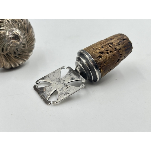 2288 - Two sterling silver topped bottle stoppers - approx. gross weight 66g