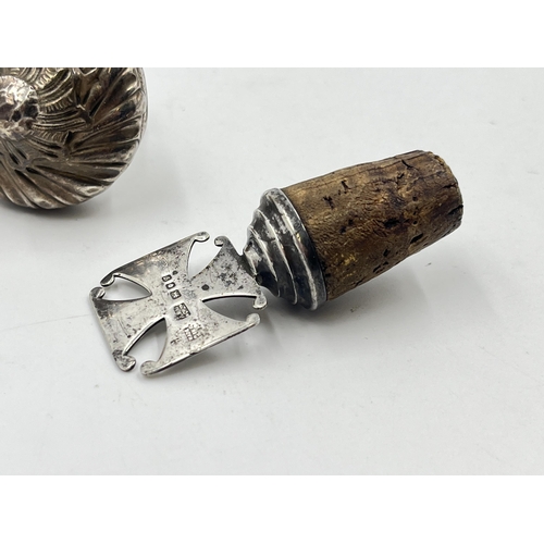 2288 - Two sterling silver topped bottle stoppers - approx. gross weight 66g