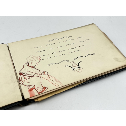 2345 - An early 20th century autograph album with contents