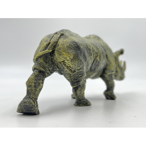 2346 - An Austrian Bergmann cold painted bronze rhinoceros figurine - approx. 7cm high x 15cm wide x 5cm de... 